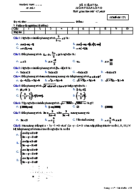 Đề kiểm tra môn Toán lớp 10 - Mã đề thi 132